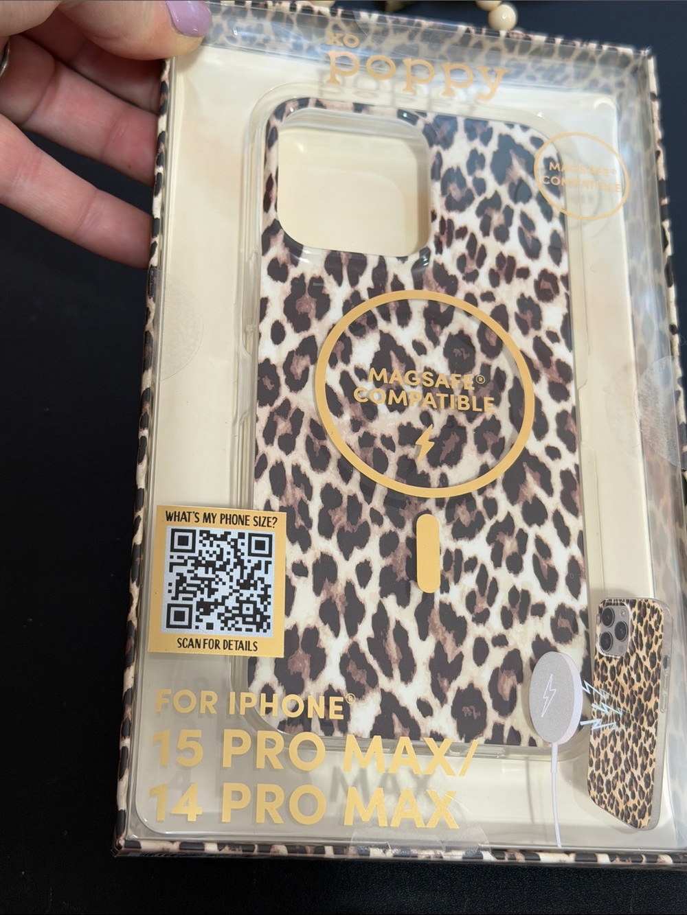 Xo poppy leopard print iPhone 15/14 pro max case